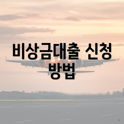 비상금대출 신청 방법