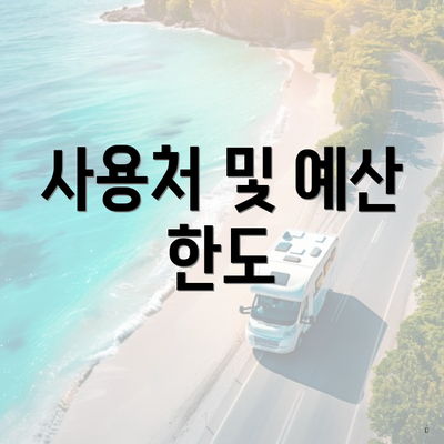 사용처 및 예산 한도