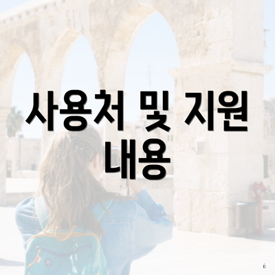 사용처 및 지원 내용