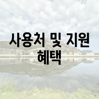 사용처 및 지원 혜택