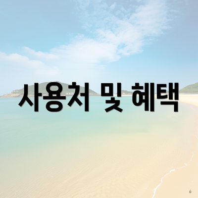 사용처 및 혜택