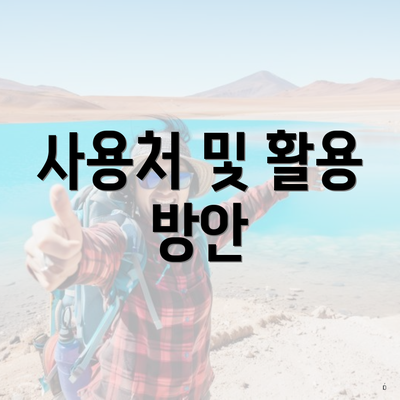 사용처 및 활용 방안