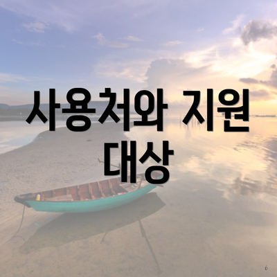 사용처와 지원 대상