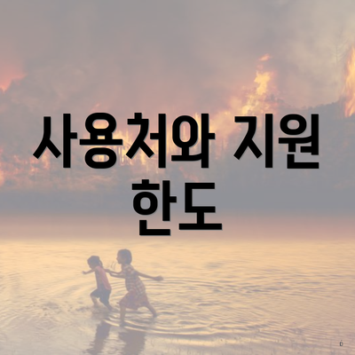 사용처와 지원 한도