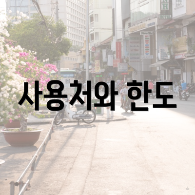 사용처와 한도