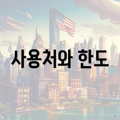 사용처와 한도