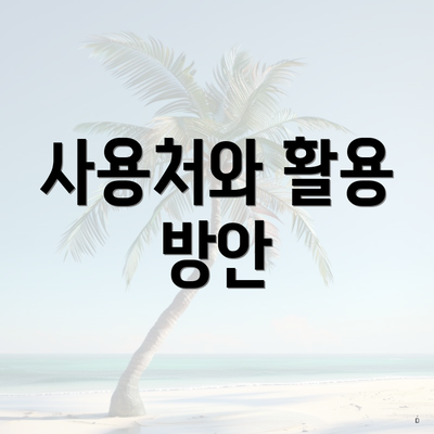 사용처와 활용 방안