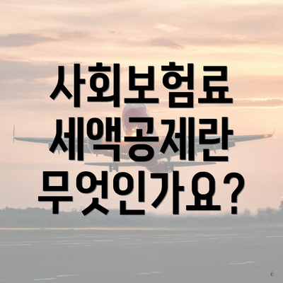 사회보험료 세액공제란 무엇인가요?