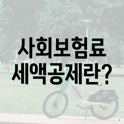 사회보험료 세액공제란?