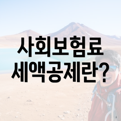 사회보험료 세액공제란?