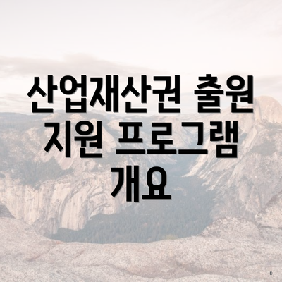 산업재산권 출원 지원 프로그램 개요