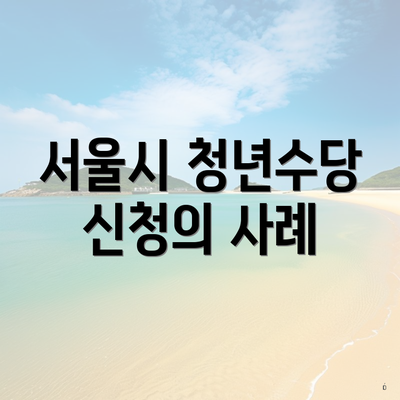 서울시 청년수당 신청의 사례