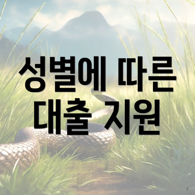 성별에 따른 대출 지원