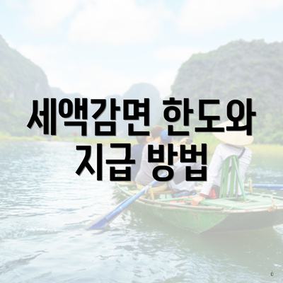 세액감면 한도와 지급 방법