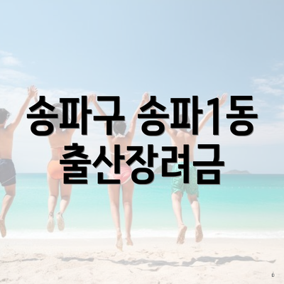 송파구 송파1동 출산장려금