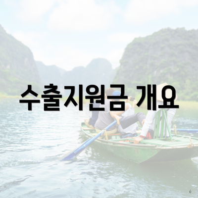 수출지원금 개요
