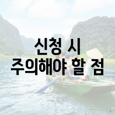 신청 시 주의해야 할 점