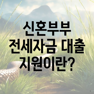 신혼부부 전세자금 대출 지원이란?
