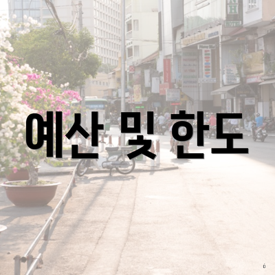 예산 및 한도