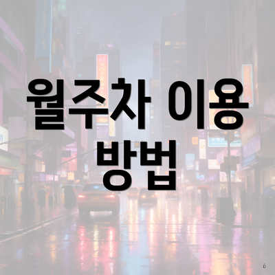 월주차 이용 방법
