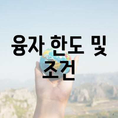 융자 한도 및 조건
