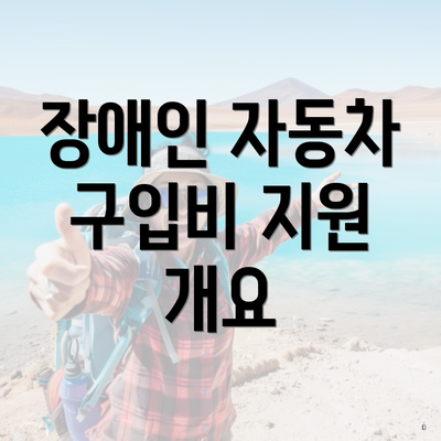 장애인 자동차 구입비 지원 개요