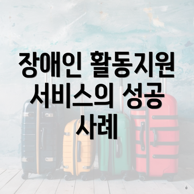 장애인 활동지원 서비스의 성공 사례