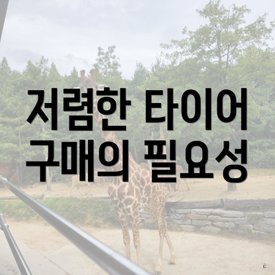 저렴한 타이어 구매의 필요성