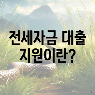 전세자금 대출 지원이란?