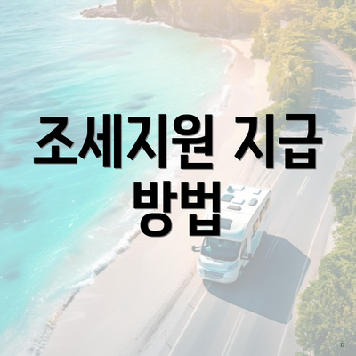 조세지원 지급 방법