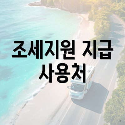 조세지원 지급 사용처
