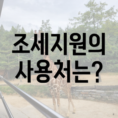 조세지원의 사용처는?