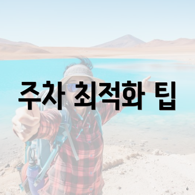 주차 최적화 팁