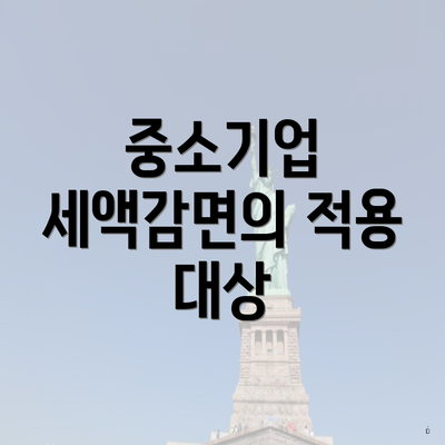 중소기업 세액감면의 적용 대상