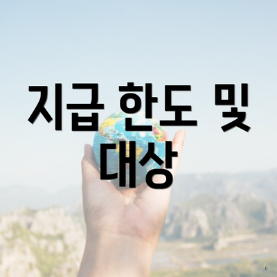 지급 한도 및 대상