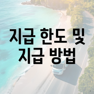 지급 한도 및 지급 방법