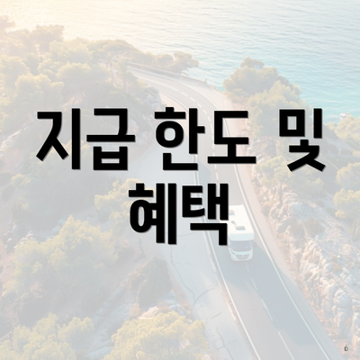 지급 한도 및 혜택