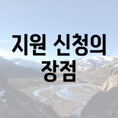지원 신청의 장점