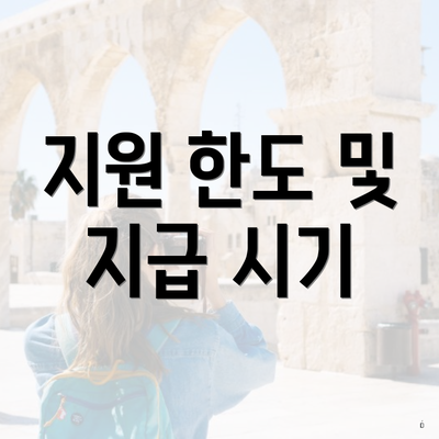 지원 한도 및 지급 시기