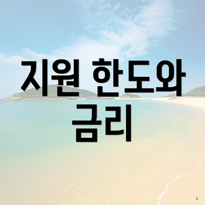지원 한도와 금리
