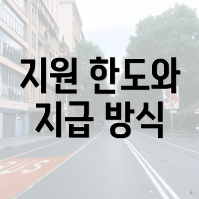 지원 한도와 지급 방식