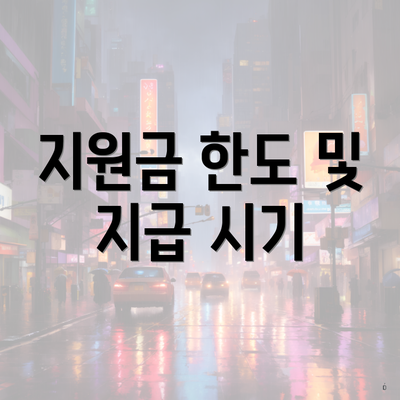 지원금 한도 및 지급 시기