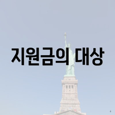 지원금의 대상