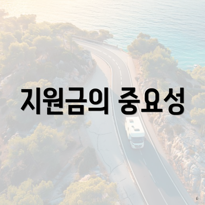 지원금의 중요성
