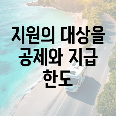 지원의 대상을 공제와 지급 한도