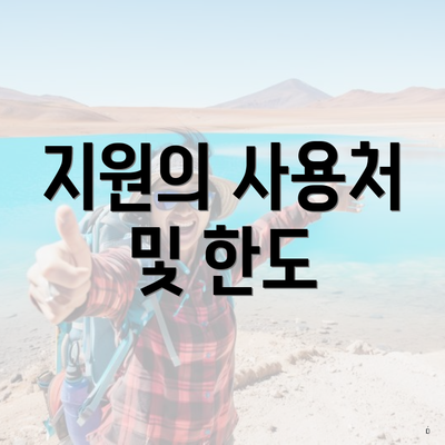 지원의 사용처 및 한도