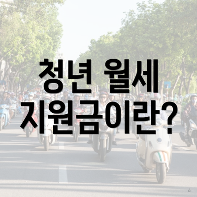 청년 월세 지원금이란?