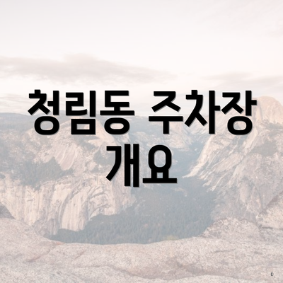청림동 주차장 개요