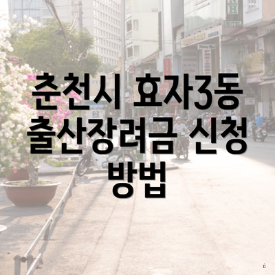 춘천시 효자3동 출산장려금 신청 방법