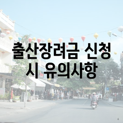 출산장려금 신청 시 유의사항